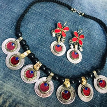 Load image into Gallery viewer, Vintage Coins and Glass Stones Jewelry Set