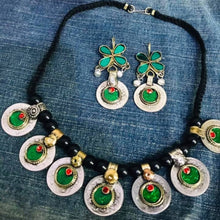 Load image into Gallery viewer, Vintage Coins and Glass Stones Jewelry Set