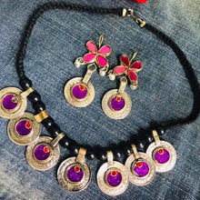 Load image into Gallery viewer, Vintage Coins and Glass Stones Jewelry Set