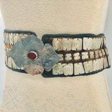 Load image into Gallery viewer, Vintage Belly Belt With Silver Motif and Glass Stone