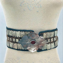 Load image into Gallery viewer, Vintage Belly Belt With Silver Motif and Glass Stone