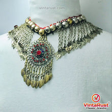 Load image into Gallery viewer, Turkman Necklace With Long Dangling Tassels