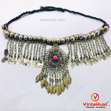 Load image into Gallery viewer, Turkman Necklace With Long Dangling Tassels