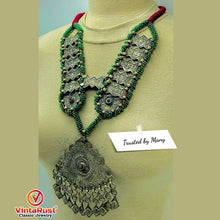 Load image into Gallery viewer, Turkmen Green Beaded Necklace