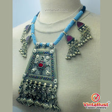 Load image into Gallery viewer, Turquoise Beaded Chain Pendant Necklace