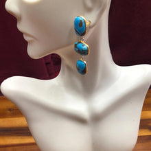 Load image into Gallery viewer, Long Dangle Turquoise Earrings