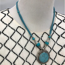 Load image into Gallery viewer, Turquoise gemstone Necklace with beaded dori