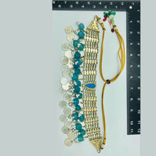 Load image into Gallery viewer, Turquoise Stone With Coins Choker Necklace, Tribal Necklace
