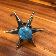 Load image into Gallery viewer, Turquoise Stone Star Massive Ring
