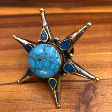 Load image into Gallery viewer, Turquoise Stone Star Massive Ring