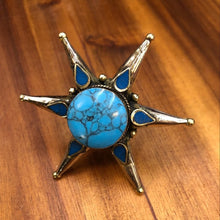 Load image into Gallery viewer, Turquoise Stone Star Massive Ring