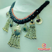 Load image into Gallery viewer, Vintage Black Necklace With Dangling Pendants