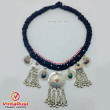 Load image into Gallery viewer, Vintage Black Necklace With Dangling Pendants