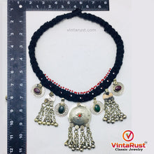 Load image into Gallery viewer, Vintage Black Necklace With Dangling Pendants