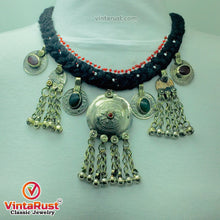 Load image into Gallery viewer, Vintage Black Necklace With Dangling Pendants