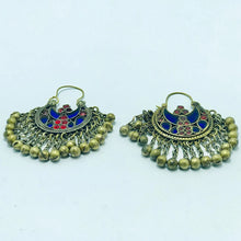 Load image into Gallery viewer, Blue and Red Light Weight Hoop Earrings