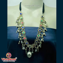 Load image into Gallery viewer, Vintage Bells Tribal Afghan Bib Necklace