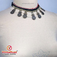 Load image into Gallery viewer, Vintage Statement Choker Necklace With Dangling Coins