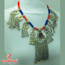 Load image into Gallery viewer, Vintage Dangling Coins and Long Silver Bells Necklace