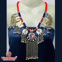 Load image into Gallery viewer, Vintage Dangling Coins and Long Silver Bells Necklace