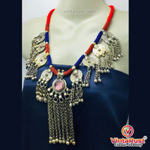 Load image into Gallery viewer, Vintage Dangling Coins and Long Silver Bells Necklace