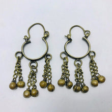 Load image into Gallery viewer, Golden Rustic Vintage Handmade Dangling Earrings