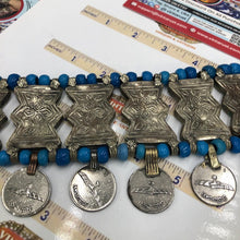 Load image into Gallery viewer, Vintage Kuchi Choker With Turquoise Beads and Coins