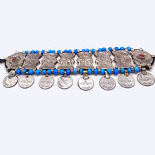Load image into Gallery viewer, Vintage Kuchi Choker With Turquoise Beads and Coins