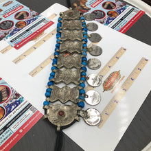 Load image into Gallery viewer, Vintage Kuchi Choker With Turquoise Beads and Coins