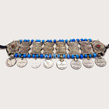 Load image into Gallery viewer, Vintage Kuchi Choker With Turquoise Beads and Coins