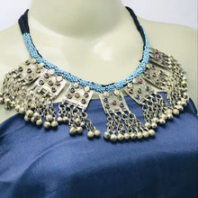 Load image into Gallery viewer, Vintage Necklace With Dangling Pendants and Turquoise Beading