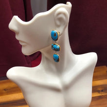 Load image into Gallery viewer, Long Dangle Turquoise Earrings