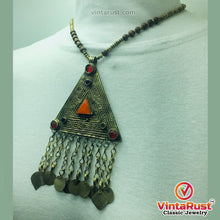Load image into Gallery viewer, Metal And Wooden Beaded Chain Pendant Necklace