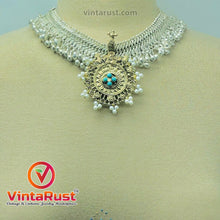 Load image into Gallery viewer, Vintage Silver Kuchi Bells Necklace With Golden Pendant