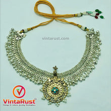 Load image into Gallery viewer, Vintage Silver Kuchi Bells Necklace With Golden Pendant