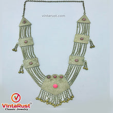 Load image into Gallery viewer, Vintage Silver Kuchi Pendant Necklace With Glass Stone