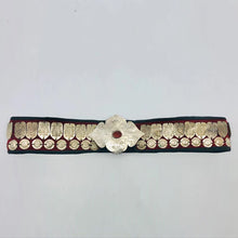 Load image into Gallery viewer, Vintage Turkman Belly Belt With Motif and Glass Stone