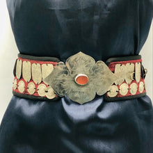 Load image into Gallery viewer, Vintage Turkman Belly Belt With Motif and Glass Stone