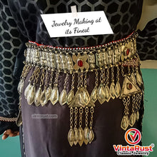 Load image into Gallery viewer, Vintage Turkman Belt With Dangling Pendants and Glass Stones
