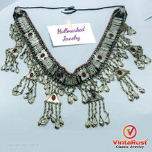 Load image into Gallery viewer, Vintage Turkman Belt With Dangling Pendants and Glass Stones