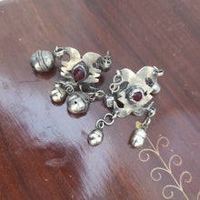 Load image into Gallery viewer, Tribal Vintage Turkmen Ring With Glass Stone and Bells