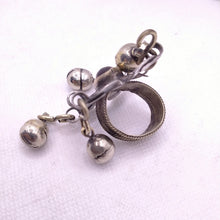 Load image into Gallery viewer, Tribal Vintage Turkmen Ring With Glass Stone and Bells