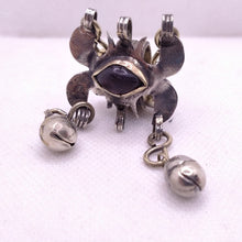 Load image into Gallery viewer, Tribal Vintage Turkmen Ring With Glass Stone and Bells