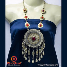 Load image into Gallery viewer, Vintage Turkmen Round Massive Pendant Necklace