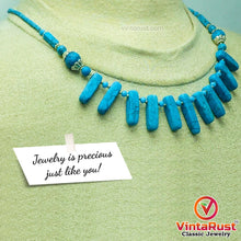 Load image into Gallery viewer, Vintage Turquoise Stone Beaded Choker Necklace