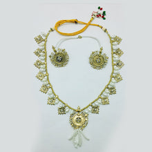 Load image into Gallery viewer, White Pearls and Beaded Tribal Jewelry Set