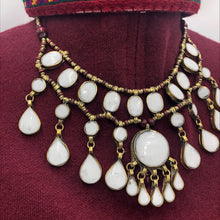 Load image into Gallery viewer, Afghan Beaded Chain Multilayers White Stone Necklace