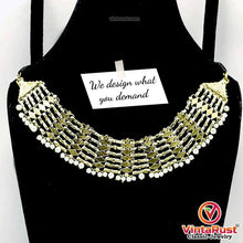 Load image into Gallery viewer, Woven Pearl Handmade Afghan Choker Necklace
