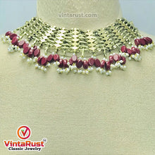 Load image into Gallery viewer, Woven Pearl Choker Necklace With Pearls and Beads
