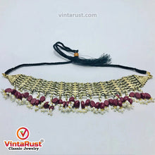 Load image into Gallery viewer, Woven Pearl Choker Necklace With Pearls and Beads